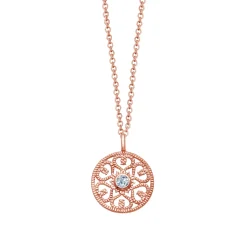 Schmuckladen Halskette "Ornament mit Zirkonia" - 925 Sterlingsilber^ Valentinstag|Schmuck