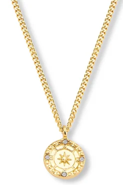 Schmuckladen Halskette Sternenkompass mit Zirkonia - individuell gravierbar^ Edelstahl Halsketten|Schmuck