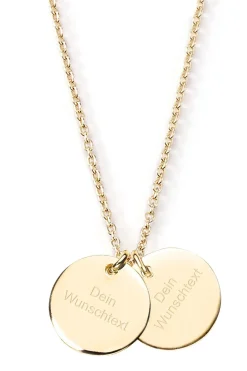 Schmuckladen Halskette Twin Plate mit Wunschgravur | 585 Echtgold^ Echtgold|Goldketten