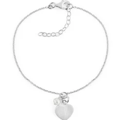 Schmuckladen Herz-Armband Frosty Heart mit Süßwasserperle - 925 Sterlingsilber^ Valentinstag|Perlenarmbänder
