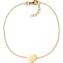 Schmuckladen Herzarmband mit Gravur "Love You" | 925 Sterlingsilber^ Valentinstag|Herzarmbänder