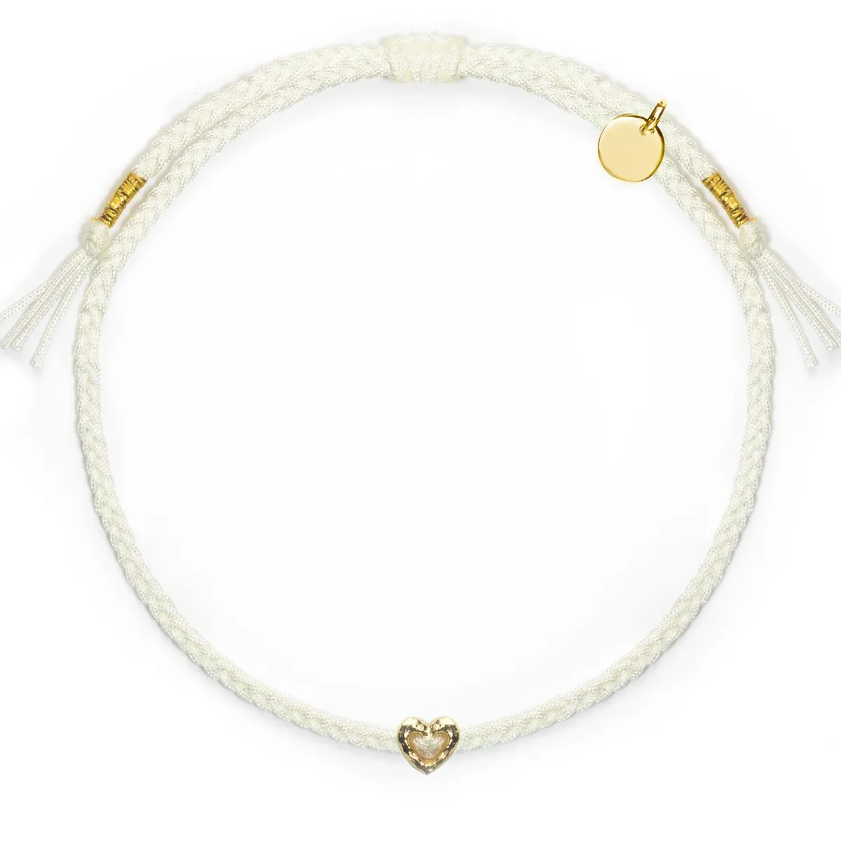 Schmuckladen Herz-Armband "Sweetheart" - 925 Sterlingsilber^ Stoffarmbänder|Herzarmbänder