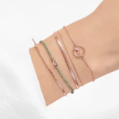 Schmuckladen Herz-Armband "Sweetheart" - 925 Sterlingsilber^ Stoffarmbänder|Herzarmbänder