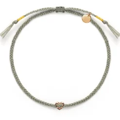 Schmuckladen Herz-Armband "Sweetheart" - 925 Sterlingsilber^ Stoffarmbänder|Herzarmbänder