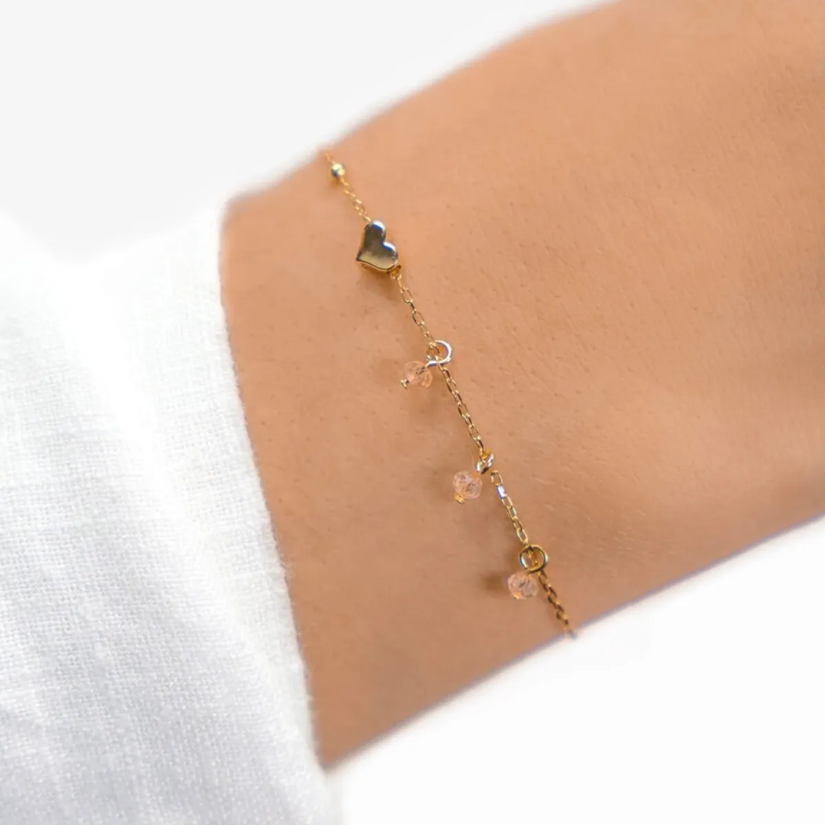 Schmuckladen Herzarmband Rose Drops mit Zirkonia - 925 Sterlingsilber^ Muttertag|Valentinstag