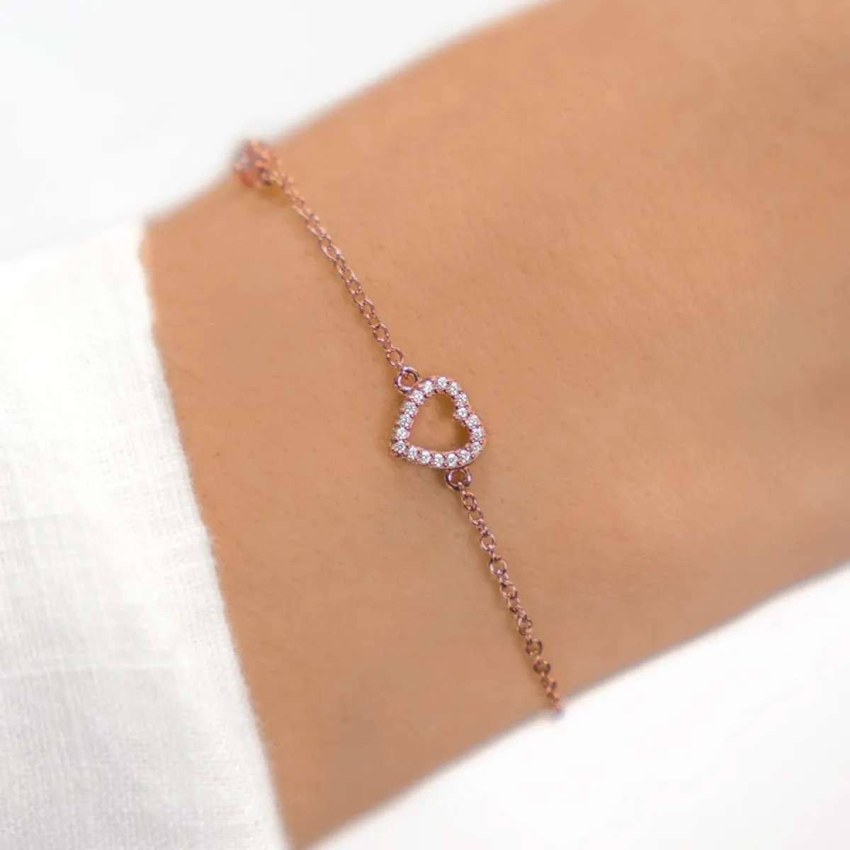 Schmuckladen Herz-Armband Sparkling Heart mit Zirkonia - 925 Sterlingsilber^ Weihnachten|Schmuck