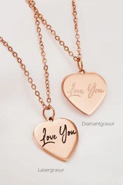 Schmuckladen Herzkette - Little Heart - individuell gravierbar | 585 Echtgold^ Weihnachten|Schmuck
