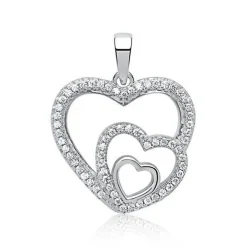 Schmuckladen Herzkette mit 3 Herzen - 925 Silber^ Muttertag|Valentinstag