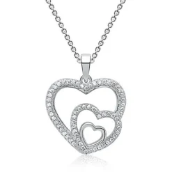 Schmuckladen Herzkette mit 3 Herzen - 925 Silber^ Muttertag|Valentinstag