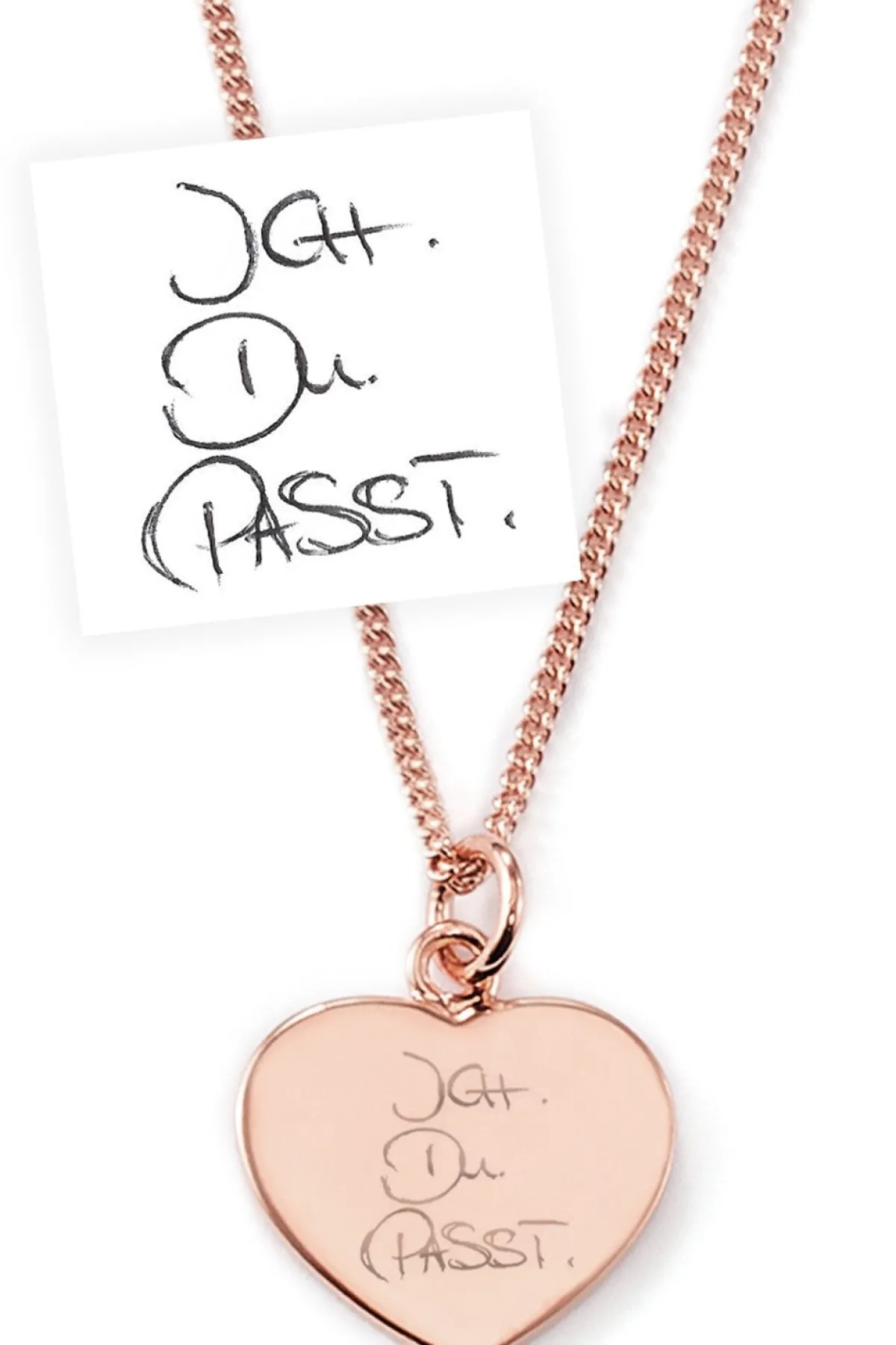 Schmuckladen Herzkette "Deine Handschrift" - individuell gravierbar - Edelstahl^ Muttertag|Edelstahl Halsketten
