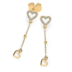 Schmuckladen Herz-Ohrhänger Touch of Love mit Zirkonia by Ellen Eiselin - 925 Sterl^ Ohrstecker|Ohrhänger