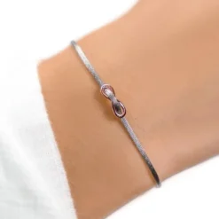 Schmuckladen Infinity-Stoffarmband "Glorious Infinity" | gravierbar - 925 Sterlings^ Valentinstag|Stoffarmbänder