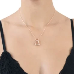 Schmuckladen Kette und Herzanhänger aus Sterling Silber mit Zirkonia^ Valentinstag|Herzketten