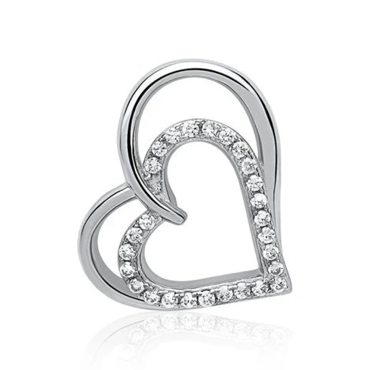Schmuckladen Kette und Herzanhänger aus Sterling Silber mit Zirkonia^ Valentinstag|Herzketten
