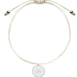 Schmuckladen Kinderarmband mit runder Gravurplatte | individuell gravierbar^ Edelstahl Armbänder|Stoffarmbänder