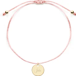 Schmuckladen Kinderarmband mit runder Gravurplatte | individuell gravierbar^ Edelstahl Armbänder|Stoffarmbänder