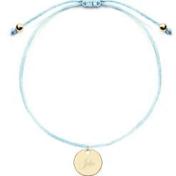 Schmuckladen Kinderarmband mit runder Gravurplatte | individuell gravierbar^ Edelstahl Armbänder|Stoffarmbänder