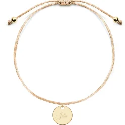 Schmuckladen Kinderarmband mit runder Gravurplatte | individuell gravierbar^ Edelstahl Armbänder|Stoffarmbänder