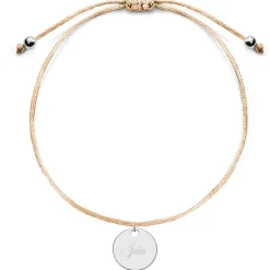 Schmuckladen Kinderarmband mit runder Gravurplatte | individuell gravierbar^ Edelstahl Armbänder|Stoffarmbänder