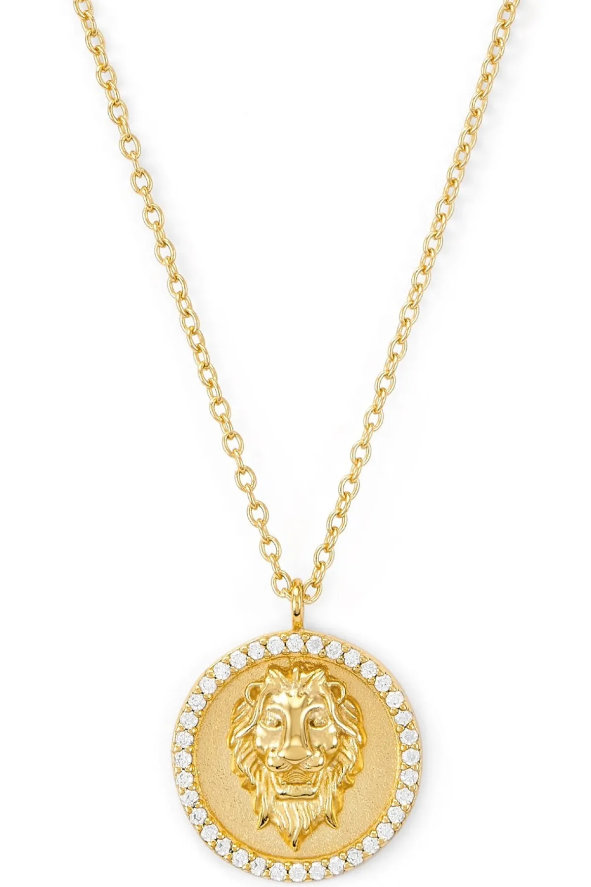 Schmuckladen Münzkette Löwenkopf mit Zirkonia - 925 Sterlingsilber^ Schmuck