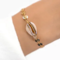 Schmuckladen Muschel-Armband & -Fusskette Boho Kauri^ Fusskettchen|Edelstahl Armbänder
