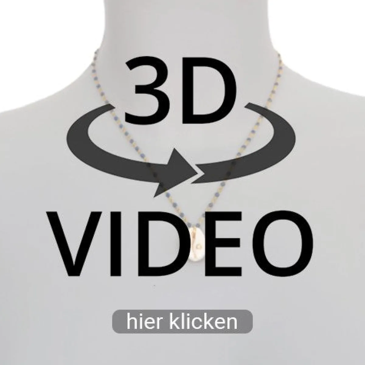 Schmuckladen Muschel-Halskette Blue Kauri mit Zirkonia^ Schmuck
