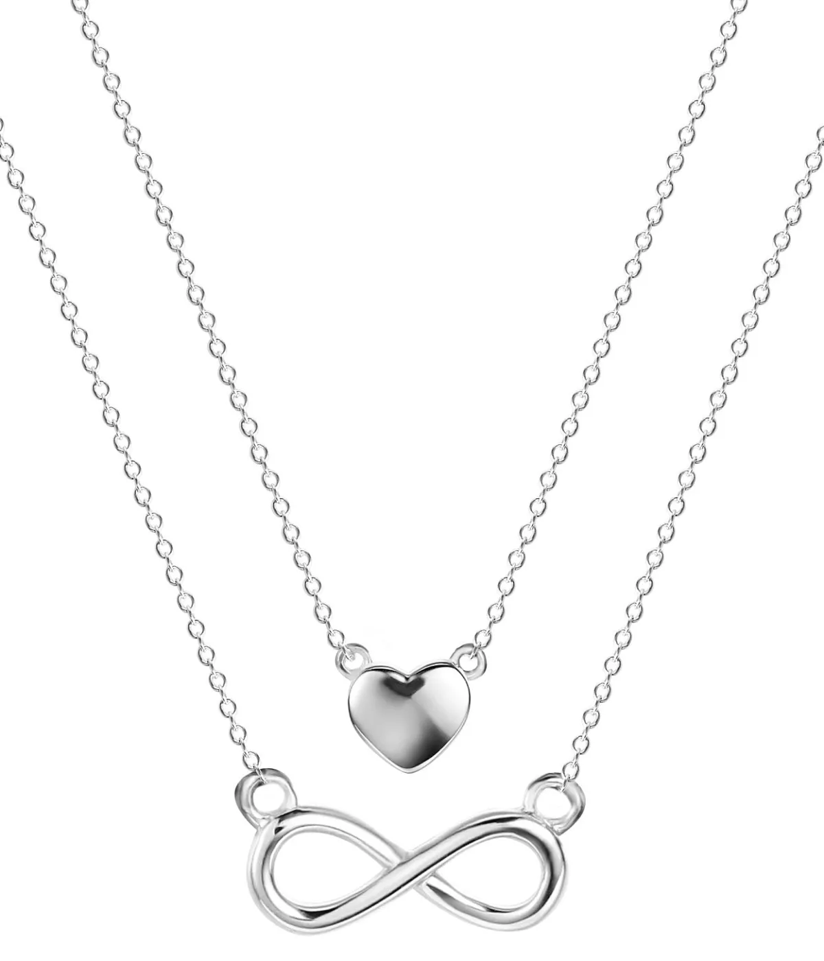 Schmuckladen Muttertagsgeschenk - Halskette "Double Chain Infinity-Love" - 925 Ster^ Muttertag|Schmuck