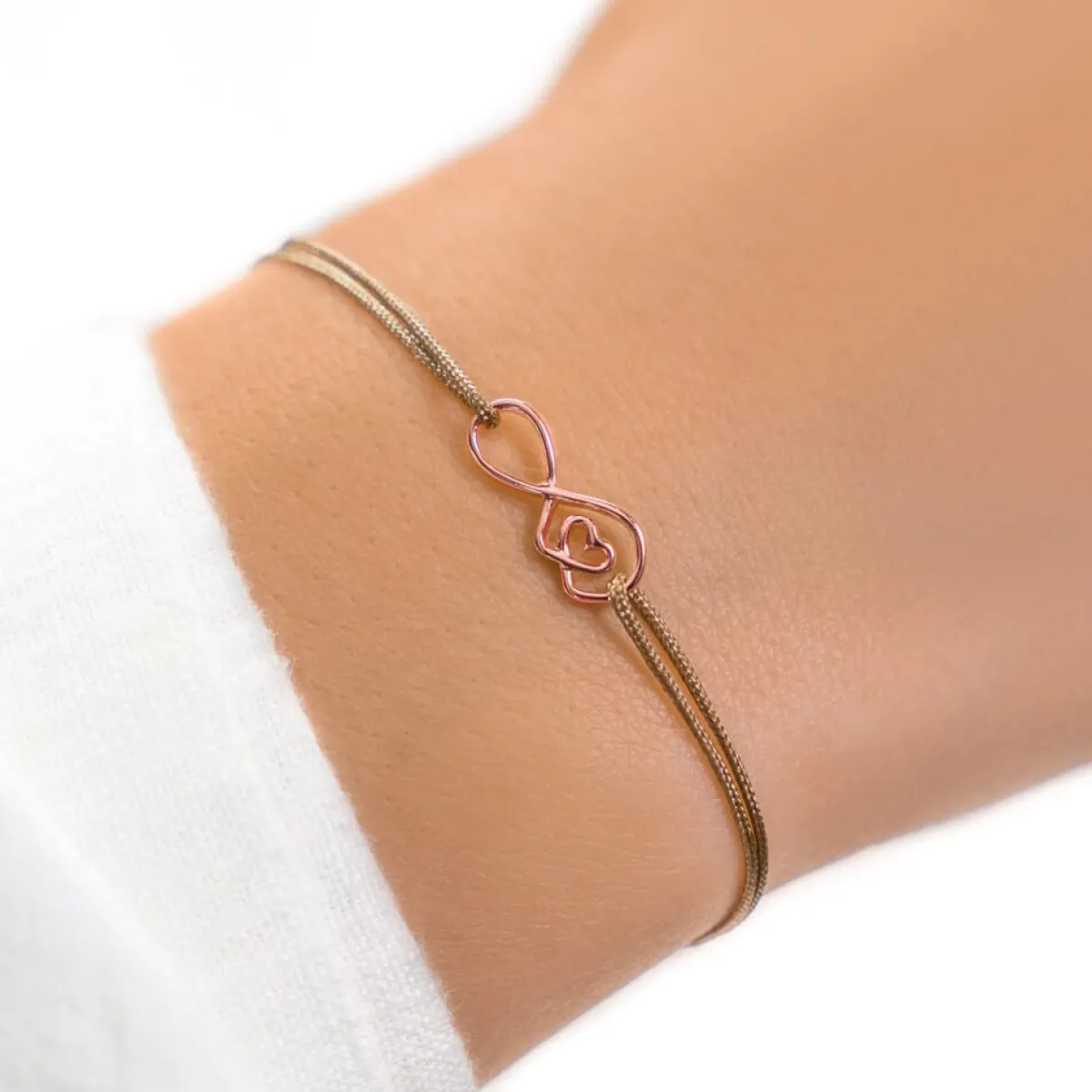 Schmuckladen Muttertagsgeschenk - Stoffarmband "für immer Liebe" - 925 Sterlingsilb^ Muttertag|Schmuck