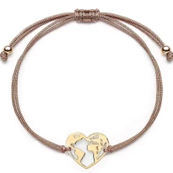 Schmuckladen Muttertagsgeschenk - Stoffarmband Weltenherz - 925 Sterlingsilber^ Muttertag|Schmuck