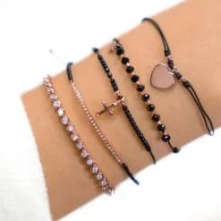 Schmuckladen Muttertagsgeschenk-Set - Herz-Armbänder mit Gravur^ Muttertag|Personalisierter Schmuck Für Mamas