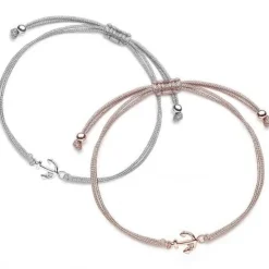Schmuckladen Muttertagsgeschenk-Set - Stoffarmbänder Anker - 925 Sterlingsilber^ Muttertag|Schmuck
