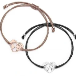 Schmuckladen Muttertagsgeschenk-Set - Stoffarmbänder Weltenherz - 925 Sterlingsilbe^ Muttertag|Schmuck