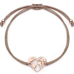 Schmuckladen Muttertagsgeschenk-Set - Stoffarmbänder Weltenherz - 925 Sterlingsilbe^ Muttertag|Schmuck