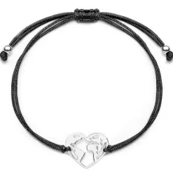 Schmuckladen Muttertagsgeschenk-Set - Stoffarmbänder Weltenherz - 925 Sterlingsilbe^ Muttertag|Schmuck