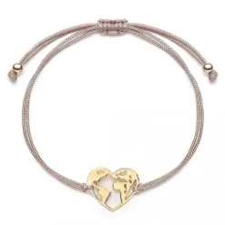 Schmuckladen Muttertagsgeschenk-Set - Stoffarmbänder Weltenherz - 925 Sterlingsilbe^ Muttertag|Schmuck