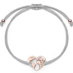 Schmuckladen Muttertagsgeschenk-Set - Stoffarmbänder Weltenherz - 925 Sterlingsilbe^ Muttertag|Schmuck