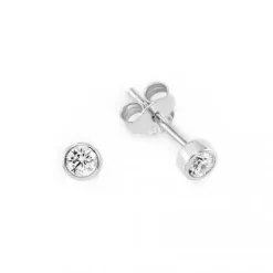 Schmuckladen Ohrstecker mit Zirkonia Round - 925er Sterlingsilber^ Ohrstecker|Schmuck