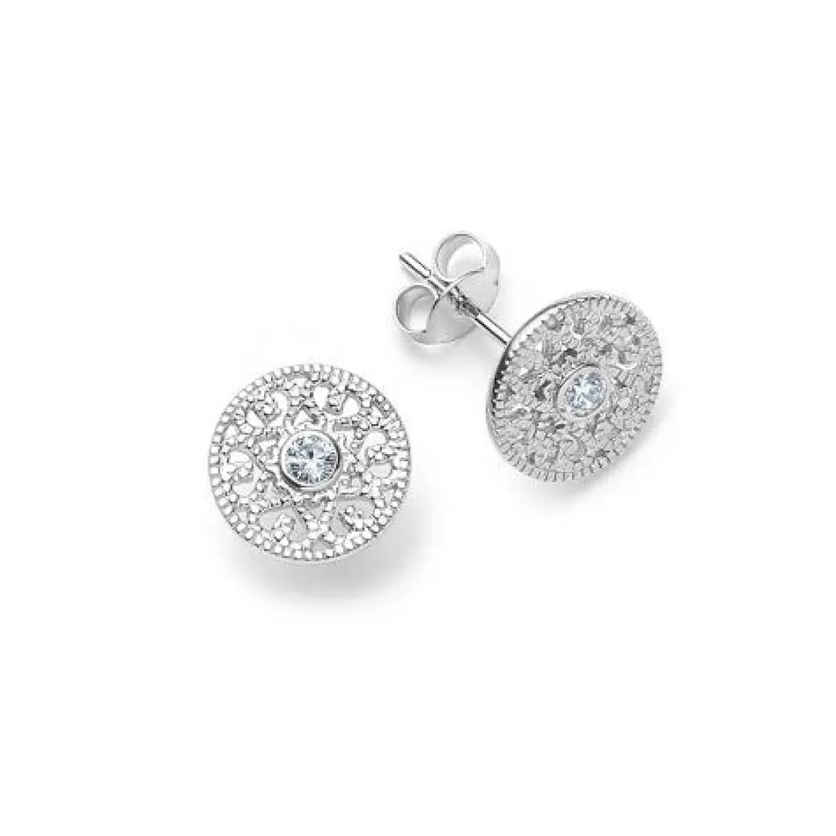 Schmuckladen Ohrstecker Ornament mit Zirkonia - 925 Sterlingsilber^ Ohrstecker|Schmuck
