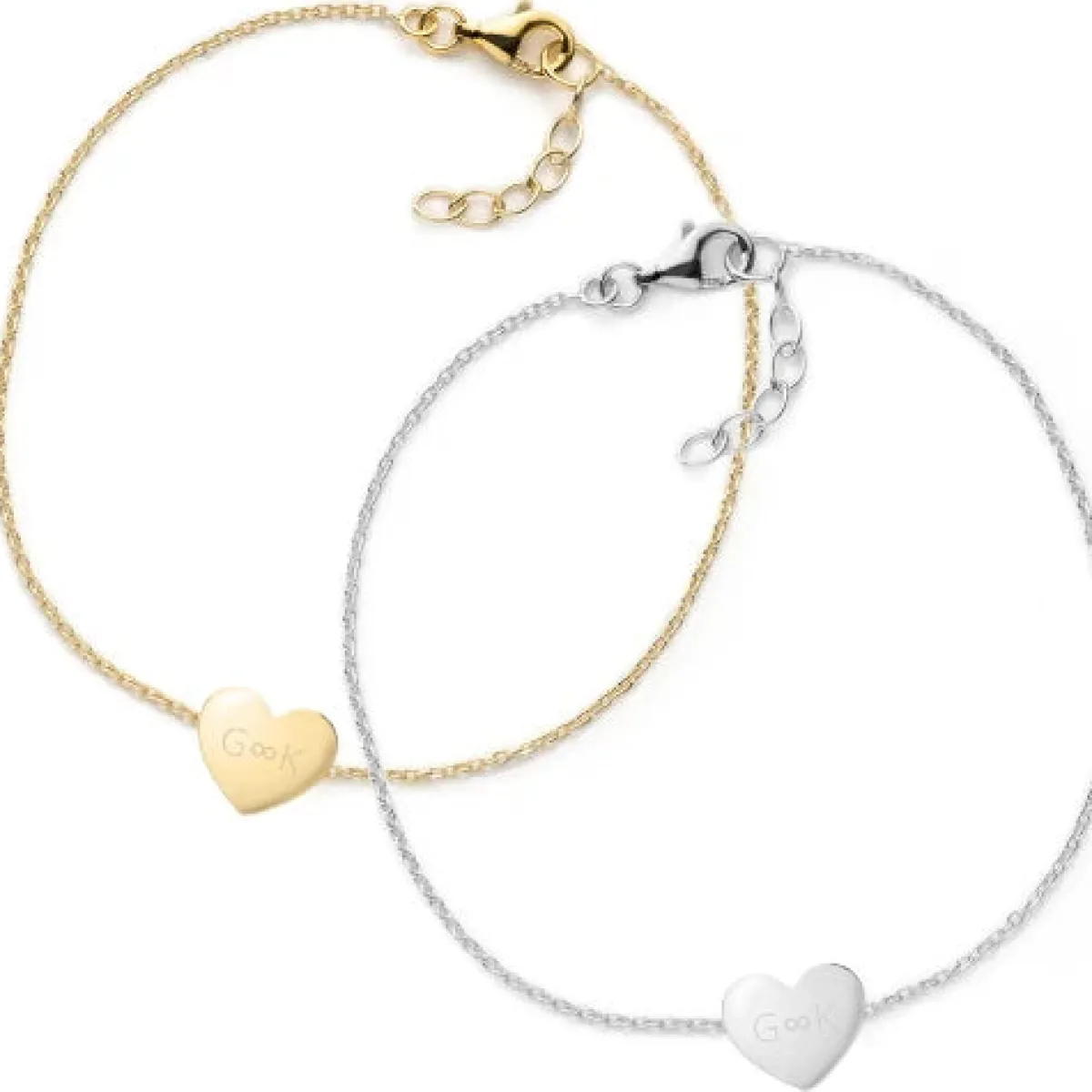 Schmuckladen Partnerarmbänder "Herzblatt" | individuell gravierbar^ Herzarmbänder|Schmuck