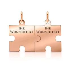 Schmuckladen Partnerkette mit Puzzleanhänger rosévergoldet, gravierbar^ Partnerketten|Schmuck
