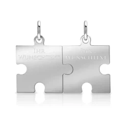 Schmuckladen Partnerkette mit Puzzleanhänger, Sterlingsilber, gravierbar^ Partnerketten|Schmuck