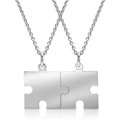 Schmuckladen Partnerkette mit Puzzleanhänger, Sterlingsilber, gravierbar^ Partnerketten|Schmuck