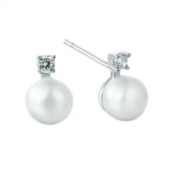 Schmuckladen Perlen-Ohrringe Luminous mit Zirkonia - 925 Sterlingsilber^ Weihnachten|Schmuck