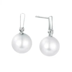 Schmuckladen Perlen-Ohrringe Radiant mit Zirkonia - 925 Sterlingsilber^ Weihnachten|Schmuck
