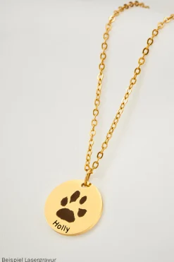 Schmuckladen Plättchen-Kette mit Pfotenabdruck^ Spruchketten|Schmuck Mit Abdrücken