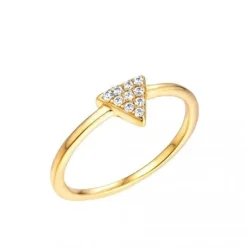 Schmuckladen Ring Dreieck - 925 Sterlingsilber^ Vergoldete Ringe|Silberringe