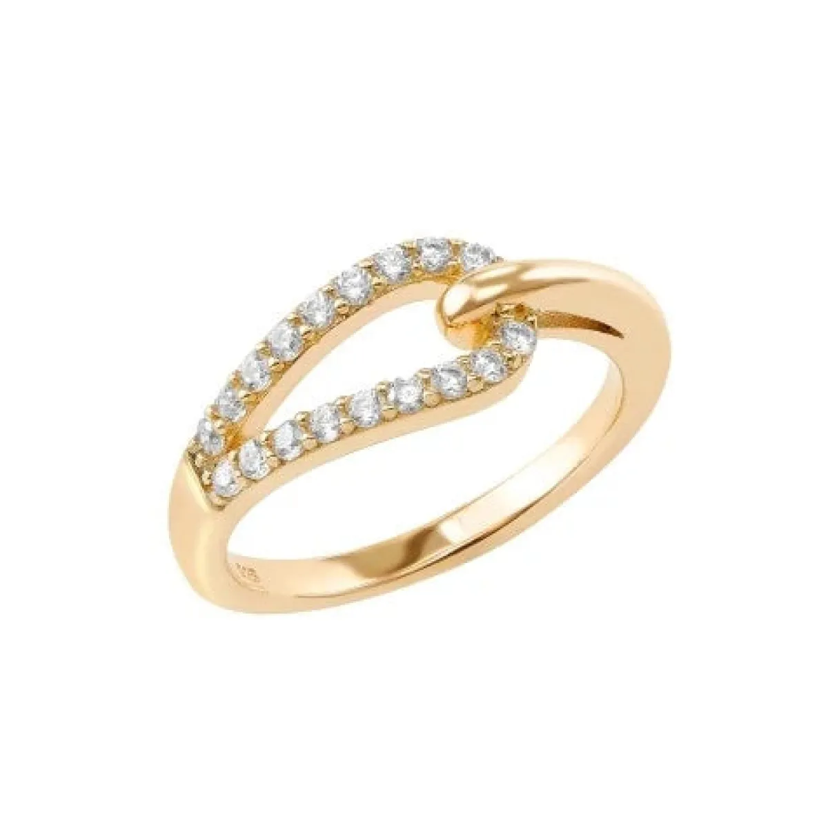 Schmuckladen Ring Loop mit Zirkonia - 925 Sterlingsilber^ Vergoldete Ringe|Schmuck