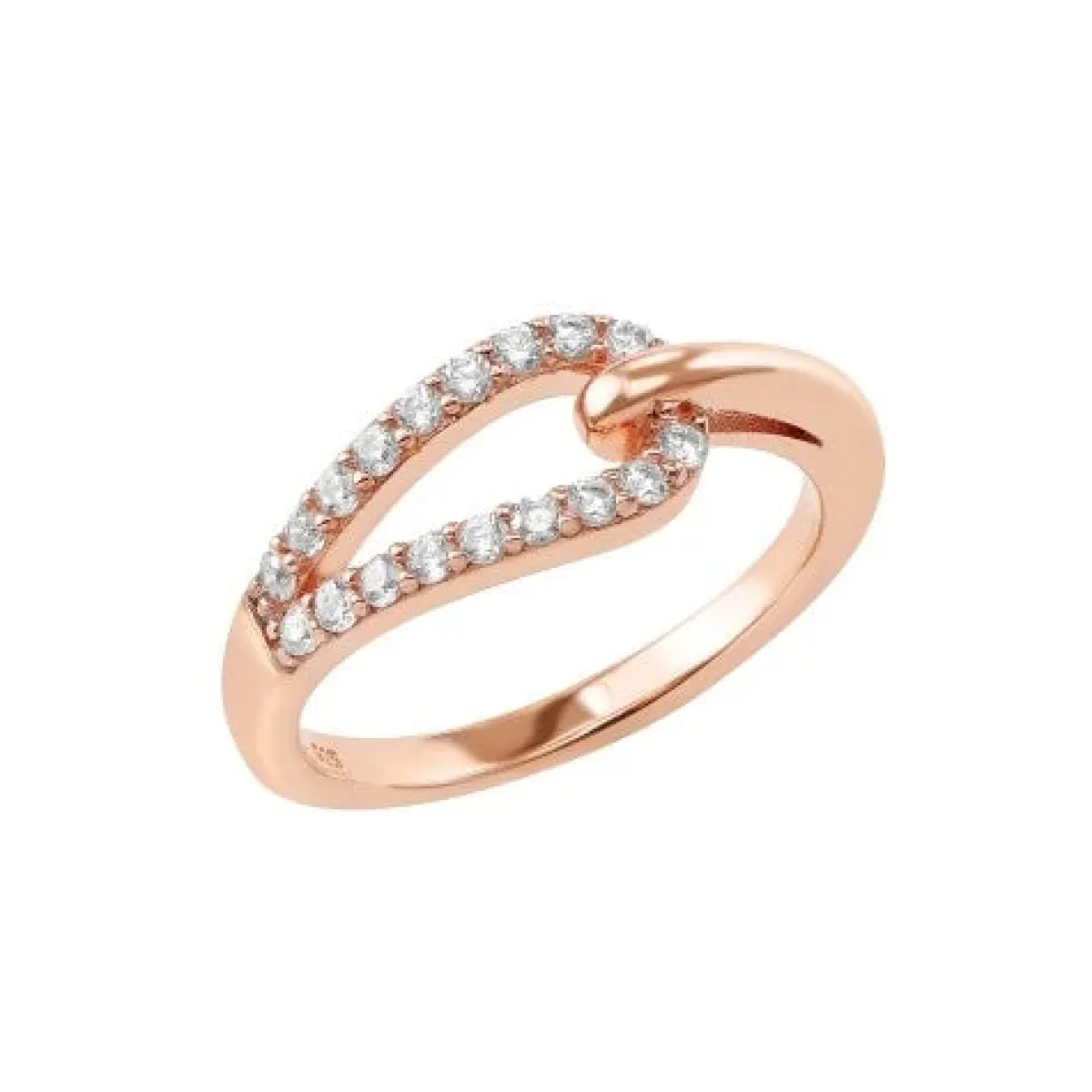Schmuckladen Ring Loop mit Zirkonia - 925 Sterlingsilber^ Vergoldete Ringe|Schmuck