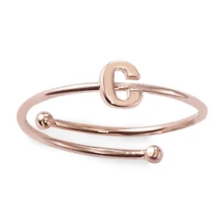 Schmuckladen Ring mit Buchstabe "C" - 925 Sterlingsilber^ Vergoldete Ringe|Buchstabenringe