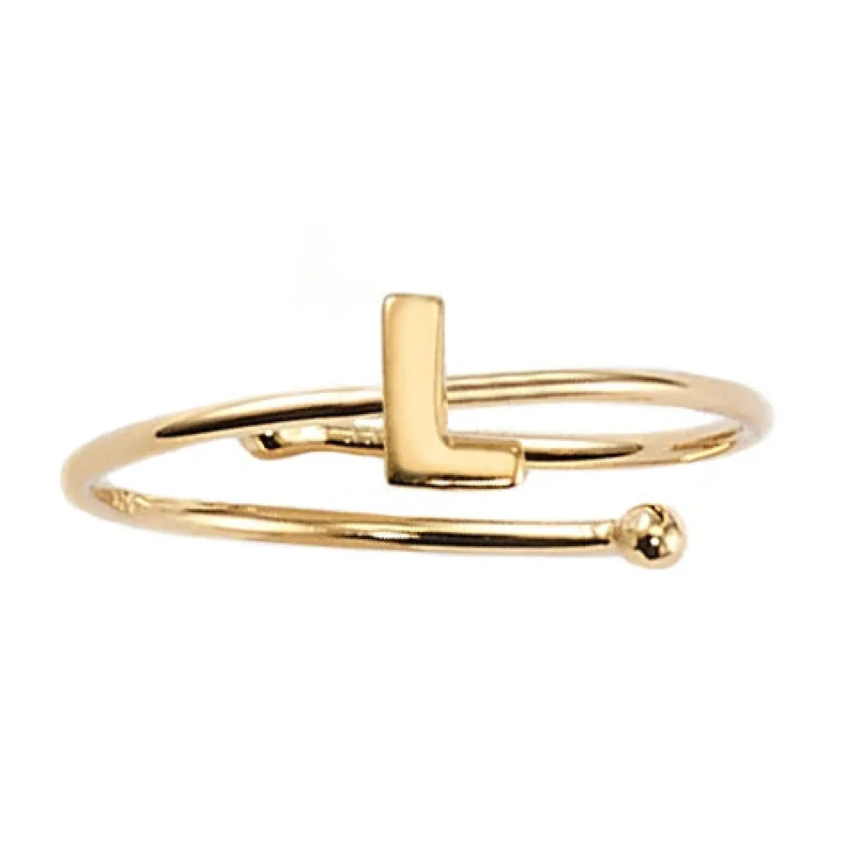 Schmuckladen Ring mit Buchstabe "L"^ Vergoldete Ringe|Buchstabenringe